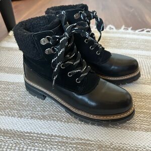 Black Lace-Up Ankle Boots
